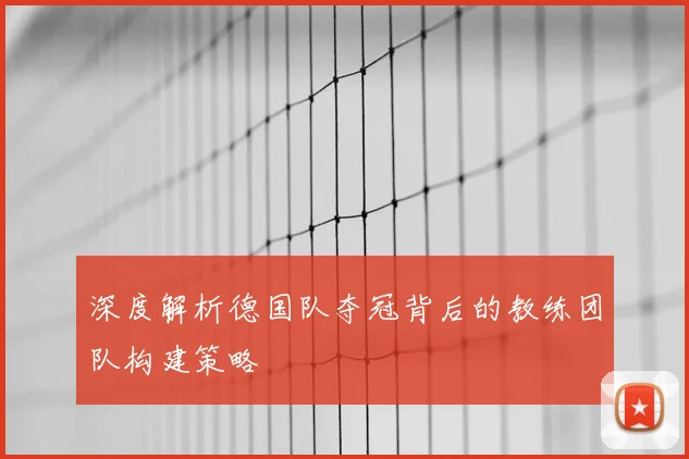 深度解析德国队夺冠背后的教练团队构建策略